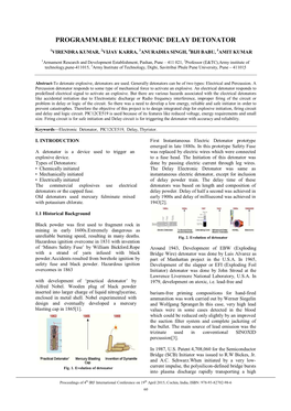 Programmable Electronic Delay Detonator