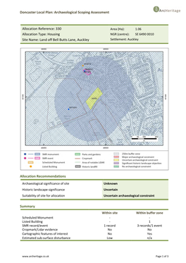 Doncaster Local Plan: Archaeological Scoping Assessment
