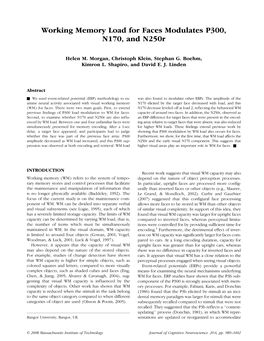 Working Memory Load for Faces Modulates P300, N170, and N250r