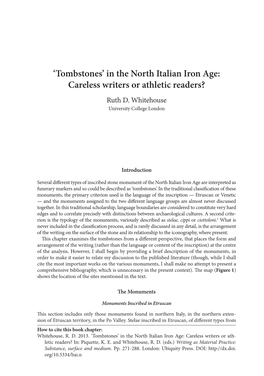 In the North Italian Iron Age: Careless Writers Or Athletic Readers? Ruth D