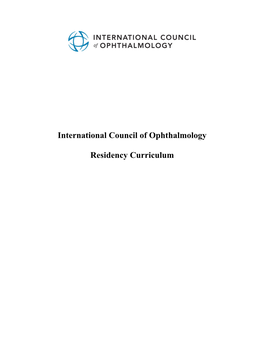 International Council of Ophthalmology Residency Curriculum