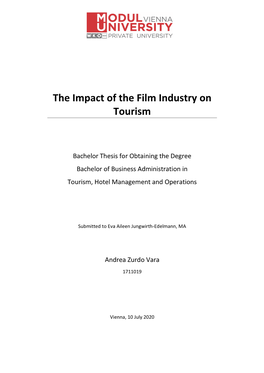 The Impact of the Film Industry on Tourism