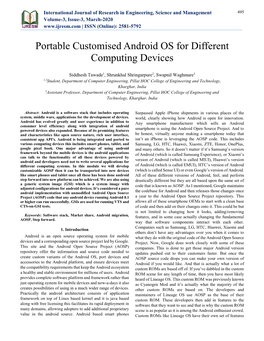 Portable Customised Android OS for Different Computing Devices