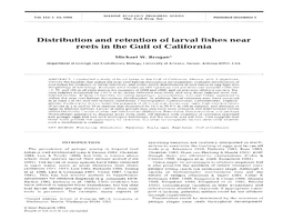 Distribution and Retention of Larval Fishes Near Reefs in the Gulf of California