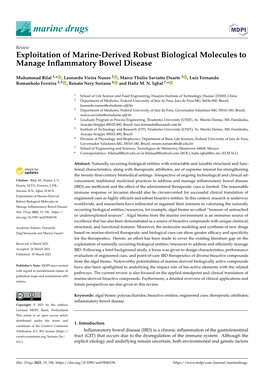 Exploitation of Marine-Derived Robust Biological Molecules to Manage Inflammatory Bowel Disease