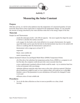 Measuring the Solar Constant