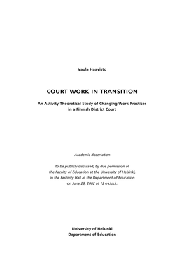 Court Work in Transition