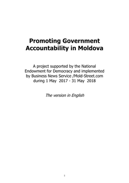 Promoting Government Accountability in Moldova