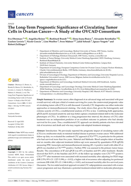 The Long-Term Prognostic Significance of Circulating Tumor