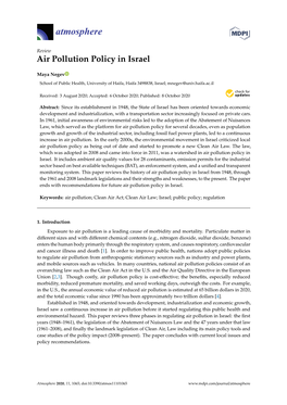 Air Pollution Policy in Israel