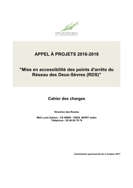 APPEL À PROJETS 2016-2018 