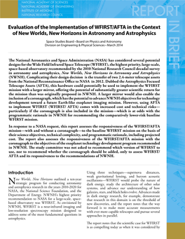 Evaluation of the Implementation of WFIRST/AFTA in the Context of New Worlds, New Horizons in Astronomy and Astrophysics