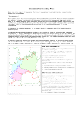 Gloucestershire Moth Recording Areas