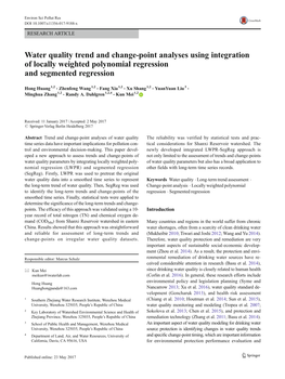 Water Quality Trend and Change-Point Analyses Using Integration of Locally Weighted Polynomial Regression and Segmented Regression