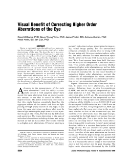 Visual Benefit of Correcting Higher Order Aberrations of the Eye