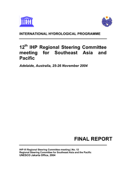 IHP Regional Steering Committee Meeting for Southeast Asia and Pacific