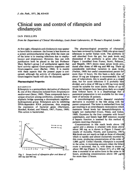 Clinical Uses and Control of Rifampicin and Clindamycin