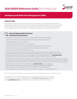 HEDIS Reference Guide for Primary Care