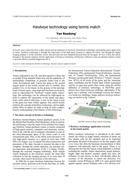 Hawkeye Technology Using Tennis Match