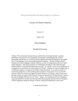 Princeton/Stanford Working Papers in Classics