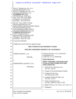 COMPLAINT for 20 VIOLATIONS OF: 21 Defendants