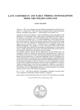 Late Ludfordian and Early Pridoli Monograptids from the Polish Lowland