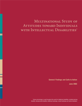 Multinational Study of Attitudes Toward Individuals with Intellectual Disabilities*