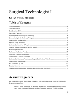 8351 Surgical Technologist I
