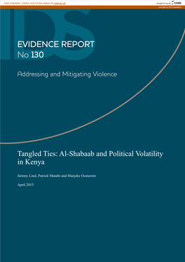 Al-Shabaab and Political Volatility in Kenya