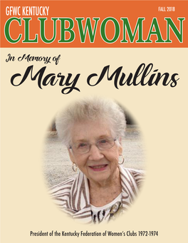 GFWC KENTUCKY FALL 2018 CLUBWOMAN in Memory Of