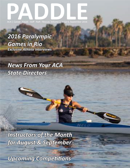 Upcoming Competitions News from Your ACA State Directors 2016