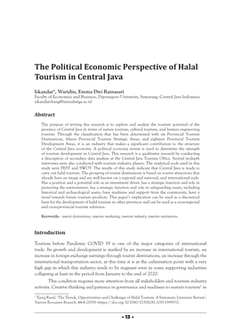 The Political Economic Perspective of Halal Tourism in Central Java