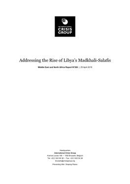 Addressing the Rise of Libya's Madkhali-Salafis