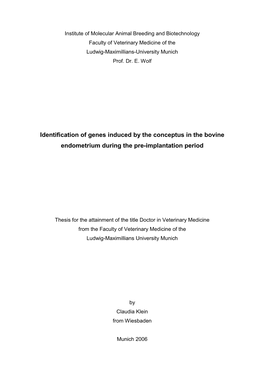 Identification of Genes Induced by the Conceptus in the Bovine Endometrium During the Pre-Implantation Period