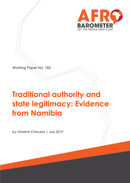 Traditional Authority and State Legitimacy: Evidence from Namibia