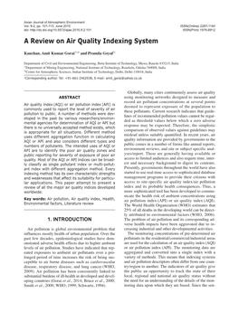 A Review on Air Quality Indexing System