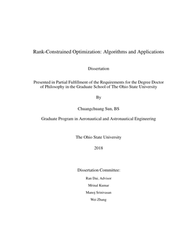 Rank-Constrained Optimization: Algorithms and Applications