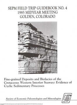 Sepm Field Trip Guidebook No. 4 Golden, Colorado