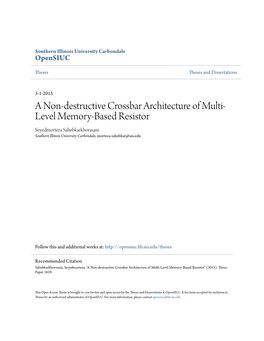 A Non-Destructive Crossbar Architecture of Multi-Level Memory-Based Resistor" (2015)