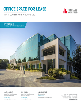 Office Space for Lease 4401 Still Creek Drive • Burnaby, Bc