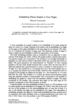 Embedding Planar Graphs in Four Pages