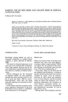 Habitat Use by Red Deer and Fallow Deer in Doñana National Park