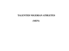 Talented Nigerian Athletes (Men)