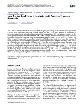 Land-Use and Land Cover Dynamics in South American Temperate Grasslands