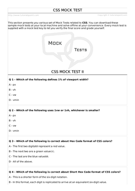 CSS Mock Test