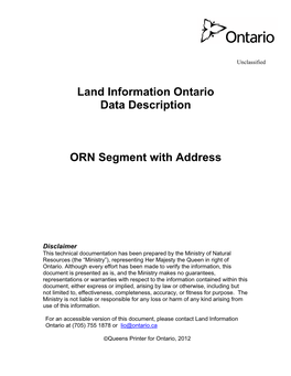 Land Information Ontario Data Description ORN Segment With