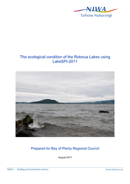 The Ecological Condition of the Rotorua Lakes Using Lakespi-2011