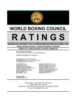 World Boxing Council Ratings