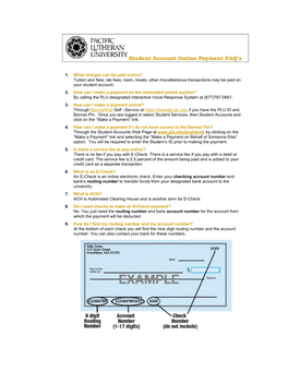 Student Account Online Payment FAQ's