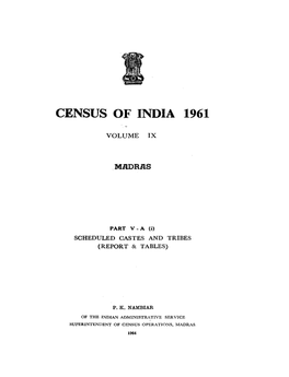 Madras-Scheduled Castes and Tribes